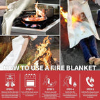 Fire Blanket for Home and Kitchen,40" x 40",2 Pack,Emergency Fire Blanket
