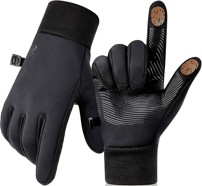 Winter Gloves Men Women Windproof Touchscreen Gloves with Liner Thermal,Running Gloves for Cycling Driving Daily Work