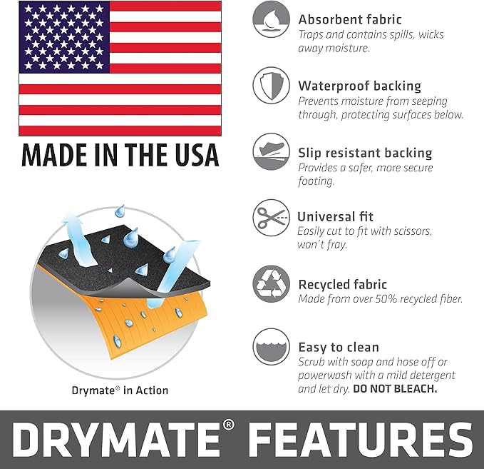 Drymate Tent Carpet Mat, Protective Waterproof Liner Keeps You Warm & Dry, Camping Floor Rug Accessory (60" x 74"), Durable, Lightweight, Soft & Comfortable, Trimmable Material (USA Made) (Charcoal)