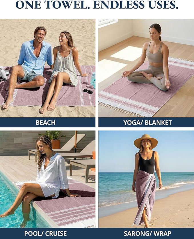 LANE LINEN Large Pool Towels, XL Beach Towel, Pre-Washed, No Shrink, Quick Dry Oversized Beach Towels, Stylish Beach Towel for Women, Sand Free Towel, 39"x71" - Fired Brick