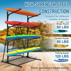 Kayak Storage Rack, Heavy Duty Freestanding Kayak Rack for Garage and Outdoor Storage, Kayak Stand Adjustable for Kayak, Canoe, Surfboard and Paddle Board