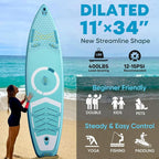 Inflatable Paddle Board,Stand Up Paddle Board Set, Extra Wide SUP Board with Removable Fin, Floating Paddle, Hand Pump, Waterproof Phone Pouch,Traveling Board