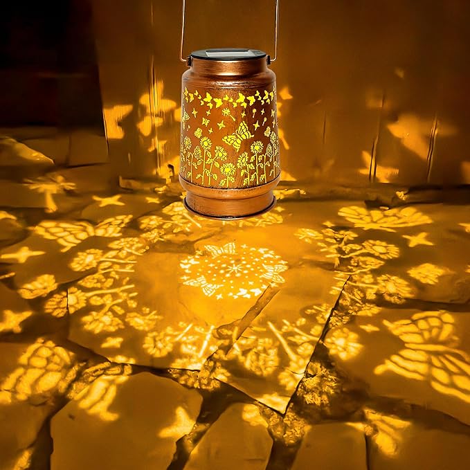 Butterfly Solar Lantern Lights, Outdoor Lanterns Garden Decor, Hanging Solar Lantern for Backyard Porch Patio Table Yard Balcony Lawn Pathway, Gifts for Women Grandma Mom