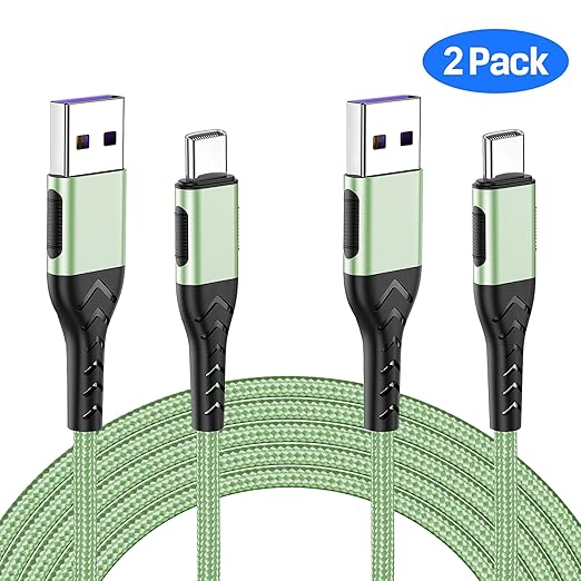 Durcord USB C Cable, Upgarded 2Pack 10ft Fast USB Type C Charging Cable for Android/Phone/Pad/Laptop, Type C Charger Braided USB Cable Compatible withi Phone 16/15/Pro/Plus/Max/Sam.Sung-Green
