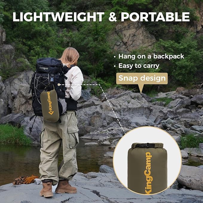 KingCamp Ultralight Camping Blanket, Packable Down Alternative Puffy Wearable Blankets Weatherproof Warm Package Quilt with Snap Buttons & Corner Loops for Outdoor Travel Stadium (69"L x 53"W, GREEN)