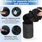 Portable Inflatable Seat Cushion, Airplane Travel Cushion Kit with Storage Pouch, Eye Mask & Earplugs, Fits Airplane Seat/Car/Office/Chairs (36 Air Cells)