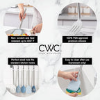 COOK WITH COLOR Silicone Cooking Utensils, Kitchen Utensil Set, Easy to Clean Silicone Kitchen Utensils, Cooking Utensils for Nonstick Cookware, Kitchen Gadgets Set, 5 Pieces, Blue and White