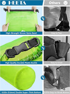 HEETA Dry Bag Waterproof for Women Men, 5L/10L/20L/30L/40L Roll Top Lightweight Dry Storage Bag Backpack with Phone Case for Travel Swimming Boating Kayaking Paddle Board Camping Beach Accessories