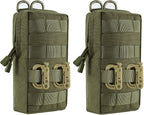 2 Pack Molle Pouches - Tactical Compact Water-Resistant EDC Pouch Bag Small Utility Pouch