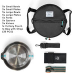 FULL WiNDSOR - MAGWARE - Magnetic Bowls and Plates Set - Stainless Steel Travel Dinnerware for Camping, Overlanding, Backpacking, Picnic, RV, Outdoor Dining Portable Tableware Mess Kit