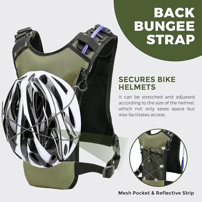 USA Original Patent Running Hydration Vest Backpack, Lightweight Chest Pack with 2.0L Water Bladder Bag Daypack for Hiking Running Cycling Race Marathon for Women Men