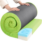 HOMBYS 3 INCH Thick Waterproof Memory Foam Camping Mattress for Outdoor Sleeping, Portable Roll Up Mattress Pad Mat for Travel Truck Bed Tent