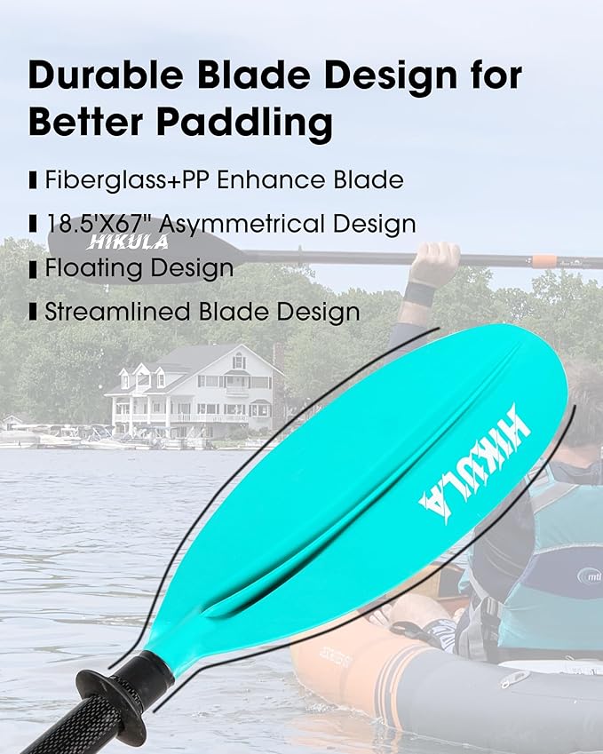Adjustable Kayak Paddle with Carbon Shaft and PP Blade Available in 220-230/220-240/230-250cm Floating Lightweight Kayak Oars with Original Pattern