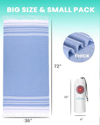 2 Packs Turkish Beach Towels Quick Dry Sand Free Soft Absorbent Extra Large Xl Big Blanket Adult Oversized Bath Towel Lightweight Thin Sandless Fast Drying Compact No Sand Packable Vacation Essentials