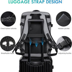 Carry on Backpack Airline Approved for Men, Travel 50L Expandable backpack Luggage Fits 17.3 Inch Laptop with USB Charging Port(grey)
