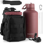 KXIAOCHEN Insulated Water Bottle, Stainless Steel Water Bottle, 2 Lids (Straw and Handle Lid),Wide Mouth Metal Water Bottles Keep Hot and Cold, Double Walled, Thermo Mug, Metal Canteen