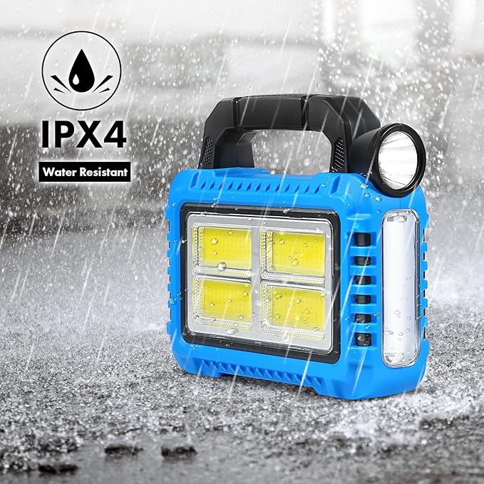 Solar Lantern, LED Flashlight for Power Outages, Portable Camping Essentials Lights, Rechargeable Battery Powered Tent Lights for Emergency, Hurricane, Survival Kits, Operated Lamp