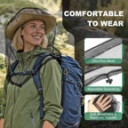 2 Pack Premium Mosquito Head Nets with Drawstring, Breathable Ultra Large Bug Net for Head, Mosquito Net Hat for Men and Women, Universal Fit for Hats, Essential for Outdoor Activities Black