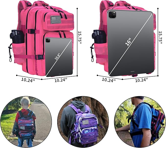 Military Tactical Backpack 45L/25L 3 Day Assault Pack Molle Daypack Hiking Backpack for Men and Women