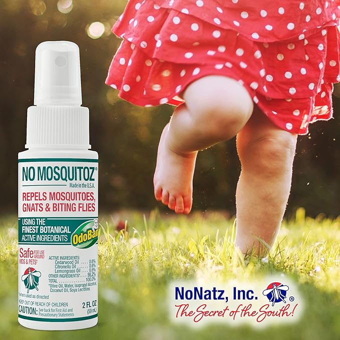 No Mosquitoz Botanical Bug Repellent, Effective for Gnat, Mosquito, and Biting Flies, Hand-Crafted and DEET-Free, Non-Greasy Formula, Made in The USA, 4 Ounce Spray Bottle, 2-Pack