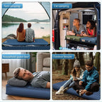 Self Inflating Sleeping Pad with Electric Pump, 4" Ultra-Thick Memory Foam Camping Pad with Pillow, 9.5 R-Value Insulated Camping Mattress, Navy Blue