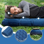Sleeping Pad for Camping, Ultralight 4.7" Extra-Thick Inflatable Camping mat with Pillow Built-in Foot Pump, Compact Lightweight Air Mattress for Backpacking Hiking Car Travel Tent, Navy Blue