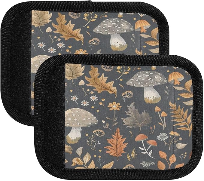 Qilmy Cute Cartoon Mushrooms Luggage Handle Wrap 4Pack Luggage Identifiers Tag Comfort Handle Grips Cover for Stroller Suitcase Bag Airplane Travel Accessories351