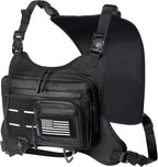 Chest Bag for Men with Expandable Accordion Structure, Running Vest for Outdoors, Chest Pack for Cycling, Hiking