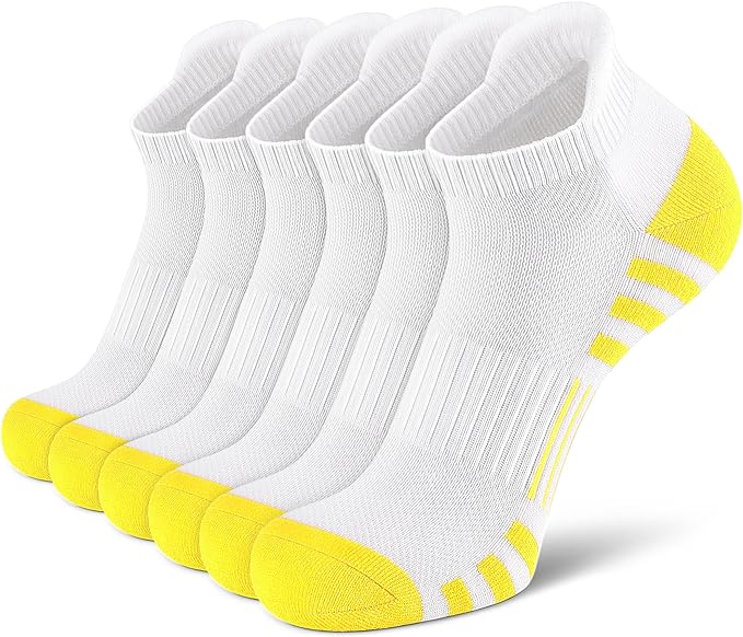 Airacker Ankle Athletic Running Socks Cushioned Breathable Low Cut Sports Tab Socks for Men and Women (6 Pairs)