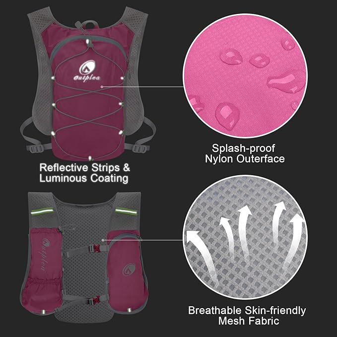 Small Water Backpack, Festival Hydration Vest, Hydro Pack with 2L Water Bladder, Lightweight Hydropack Running Water Vest for Women Men Runners Hiking Camping Biking Climbing