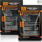 EVERLIT Occlusive Chest Seal Non-Vented Adhesive Dressing for Open Chest Injury and Sucking Chest Wound (2 Count)