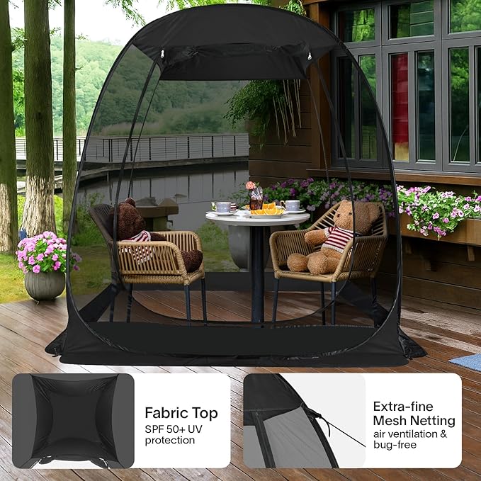 Alvantor Screen House Gazebo, 6-10-15 Person Pop Up Igloo Screened Canopy Tent with Mosquito Netting Sides, Instant UV Resistant Sun Shelter for Garden, Patio, Backyard