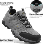 SHULOOK Men's Waterproof Hiking Shoes Lightweight Anti Slip Outdoor Ankle Boots Breathable Hike Trekking Trails Shoe