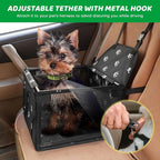 GENORTH Small Dog Car Seats for Small Dogs,Portable Puppy/Pet Car Booster Seat with Clip-On Leash and Mesh Window for Pet Up to 11 lbs
