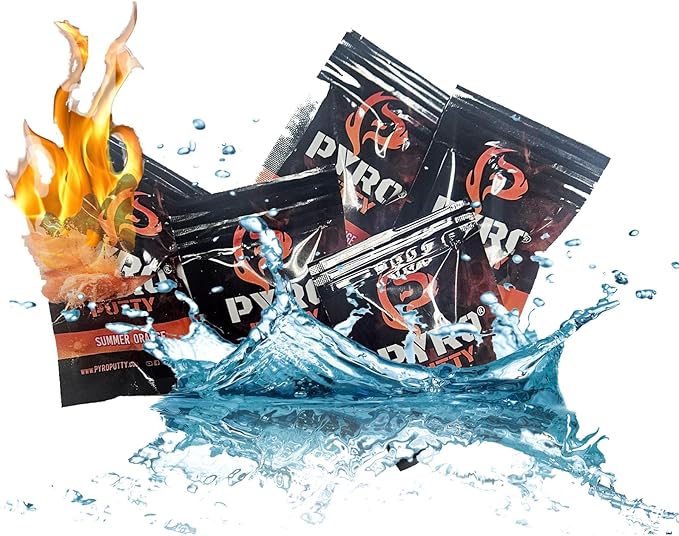 Phone Skope Pyro Putty: Single Use Waterproof Survival Fire Starter, 20 or 50 ct Foil Packs, Easy Tear, Easy Ignite, Fire Starters for Campfires