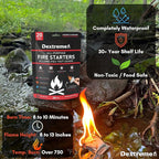 Dextreme Quick Instant Fire Starter - Waterproof All-Purpose Indoor & Outdoor Firestarter, for Charcoal Starter, Campfire, Fireplace, BBQ, Survival and Wood Stove (20 Pcs Bag)