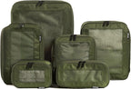 Compression Packing Cubes for Travel - Luggage Organizer Bags - Double Zipper Packing Cubes for Suitcases (6-Pack, Olive)