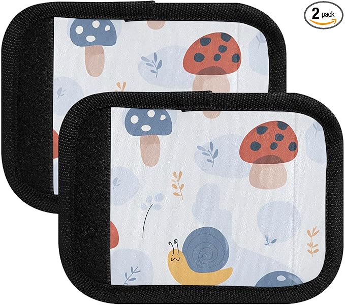 Mushroom Snail Cute Luggage Handle Wrap for Suitcase Luggage Tags Handle Covers Identifiers Soft Decorations Travel Accessories 2 Pack