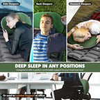 Hikenture Camping Pillow Inflatable, Washable Backpacking Pillow for Sleeping, Ultralight Blow Up Pillows with Removable Cover, Portable&Compact Hiking Pillow for Beach, Travel, Outdoor(Green)