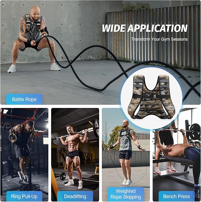 ZELUS Weighted Vest, 6lb/8lb/12lb/16lb/20lb/25lb/30lb Weight Vest with Reflective Stripe for Workout, Strength Training, Running, Fitness, Muscle Building, Weight Loss, Weightlifting