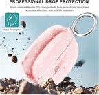 Aircawin for Bose Ultra Open Earbuds Case Clear Pink Glitter,Cute Sparkle Bling for Bose Ultra Open Case Cover 2024,Soft TPU Cover for Bose Open Ear Earbuds Accessories with Carabiner and Cleaning Pen