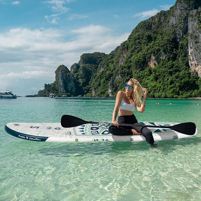 FunWater Inflatable Stand Up Paddle Board with Premium SUP Paddleboard Accessories, Anti-Slip EVA Deck, 11'/10'6'' Paddle Boards for Adults & Youth of All Skill Levels