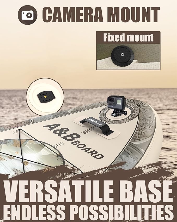 ABBOARD Inflatable Stand Up Paddle Boards - Extra Wide Fishing Paddleboard,Cool Design, Ultra Stable Standup SUP,15 D-Rings, 5 Handles,Camera Mount,100L Backpack, 10L Dry Bag,Youth/Adults