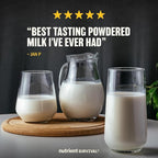 Nutrient Survival Vitamin Powdered Milk (4 Cans, 200 Servings), Freeze Dried Prepper Supplies & Emergency Food Supply, 21 Essential Nutrients, Soy & Gluten Free, Shelf Stable Up to 25 Years