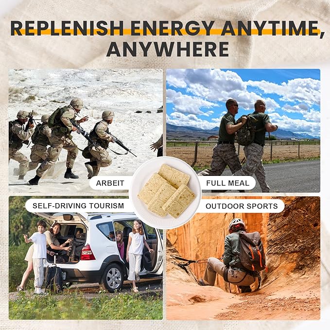 Emergency Food Ration Bars, Peanut Flavor Survival Tabs Supply for Outdoor Camping Emergency Snowstorm Earthquake Disaster Preparedness Kit With Long Self Life 12 Count