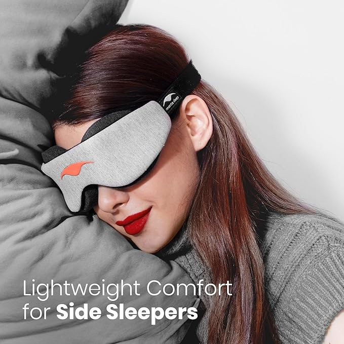 Manta Slim Sleep Mask – Ultra-Light Blackout Eye Mask with Adjustable Eye Cups, Soft Strap for Comfortable Sleep, Minimalist Design for Better Rest