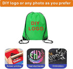 Drawstring Backpack Bulk 20 Pcs Draw String Backpack Bags DIY Gym Sports Traveling Yoga Cinch Bag Sackpack Drawstring (Green)