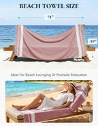 LANE LINEN Beach Towels for Women, Large Beach Towels Oversized, Pre-Washed, No-Shrink Sand Free, Quick Dry, Lightweight Travel Towel,Soft Beach Bath Towel, 39"x71" - Cashmere Rose