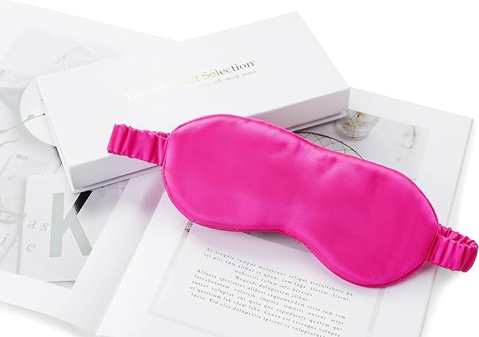 Silk Sleep Mask Light Blocking Luxury 100% Mulberry 19mm Silk Eye Mask Eye Cover Blindfold Ultra Soft Light & Comfy Anti Aging Skin Care with Travel Bag Gift Package