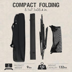 PORTAL Camping Table Foldable Portable with Adjustable Legs, Aluminum Folding Table Roll Up Table with Carrying Bag for Outdoor, Beach, Picnic, Backyards, BBQ and Party, Black